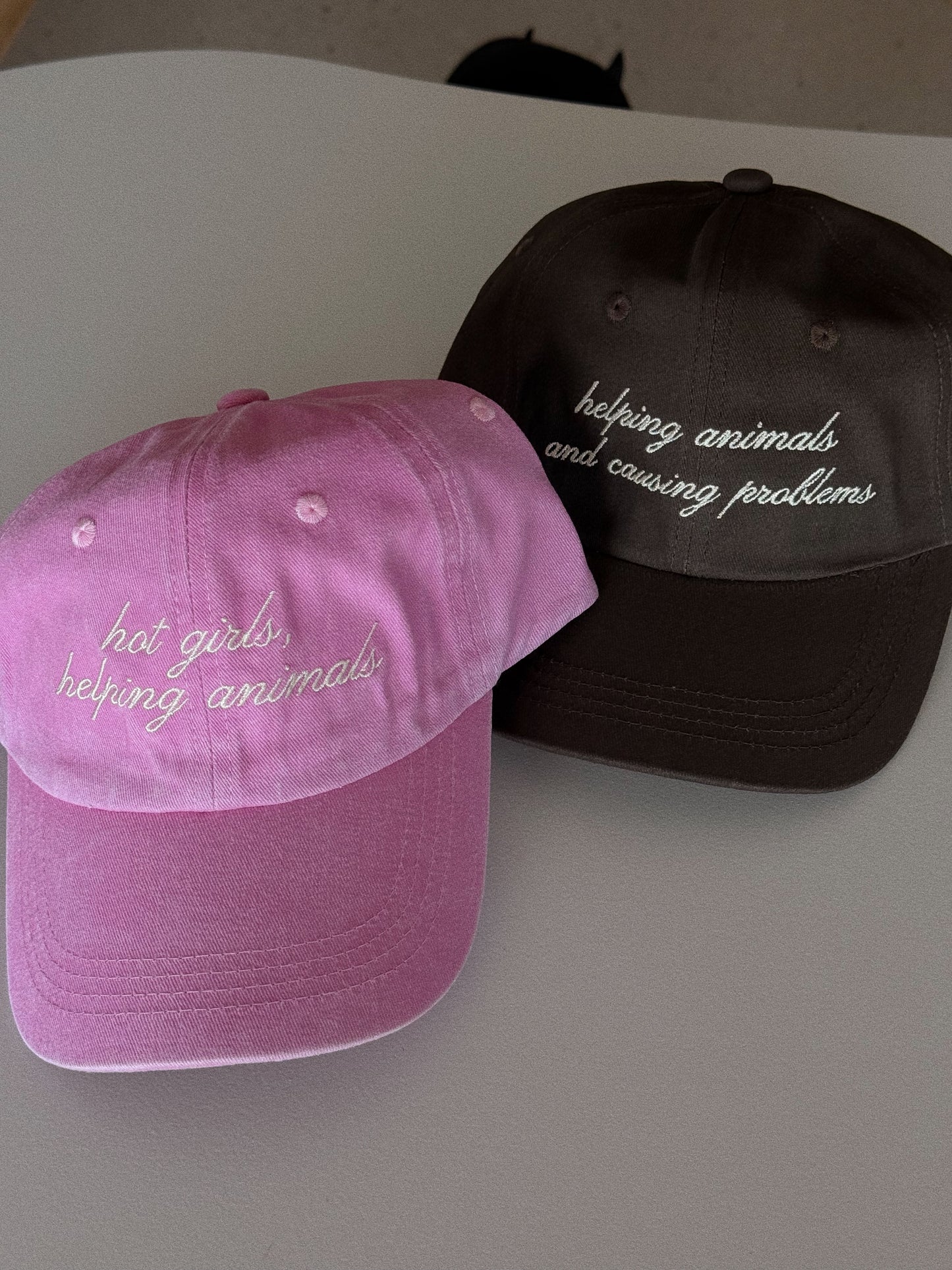 Hot Girls Helping Animals Pink Dad Hat