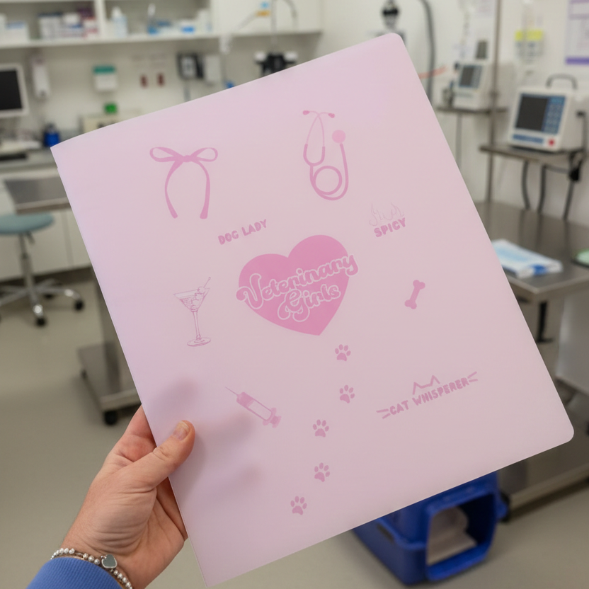 Vet Nurse School A4 Refillable Binder Folder | Pink Study Binder