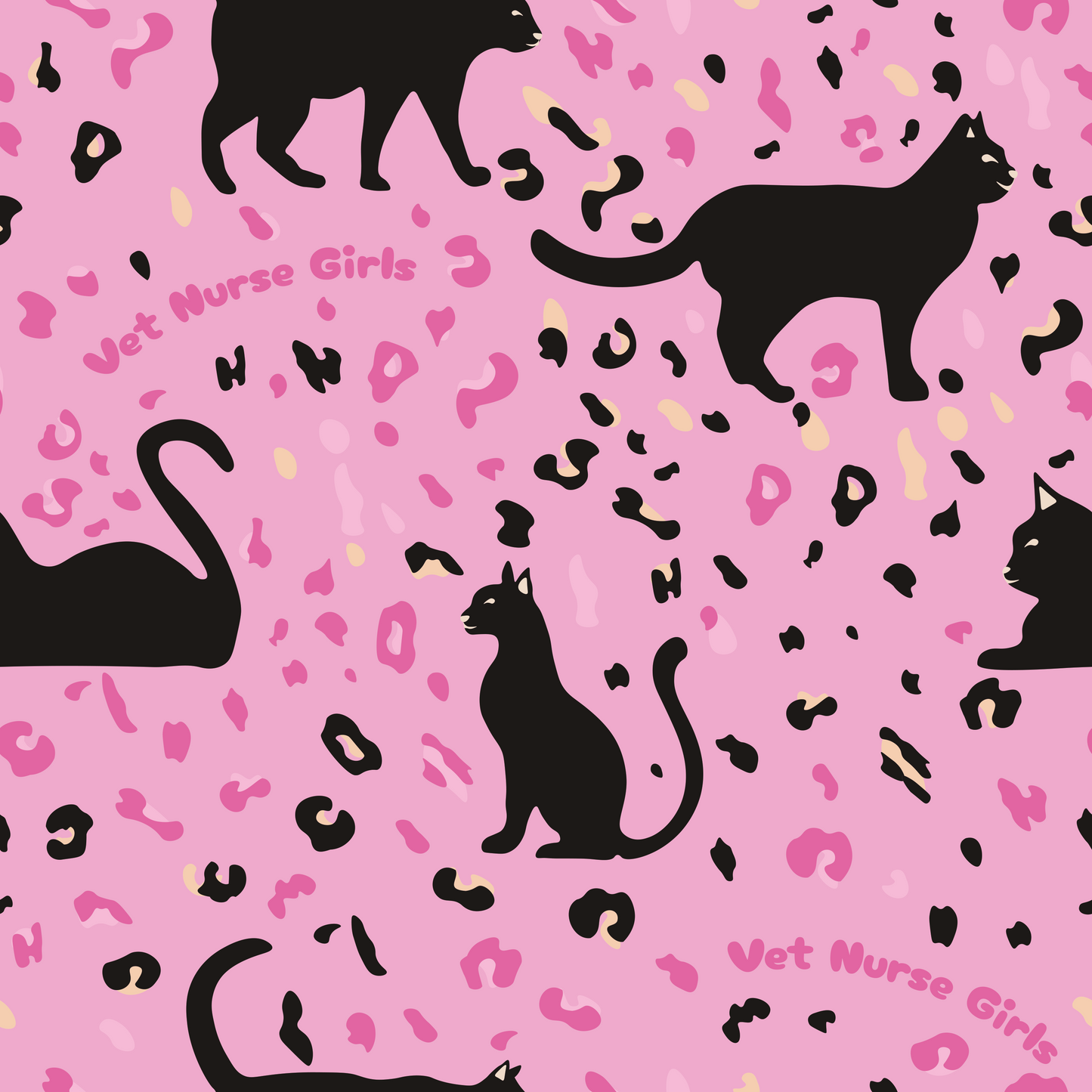 Scrub Hat - Pink Crazy Cat Nurse