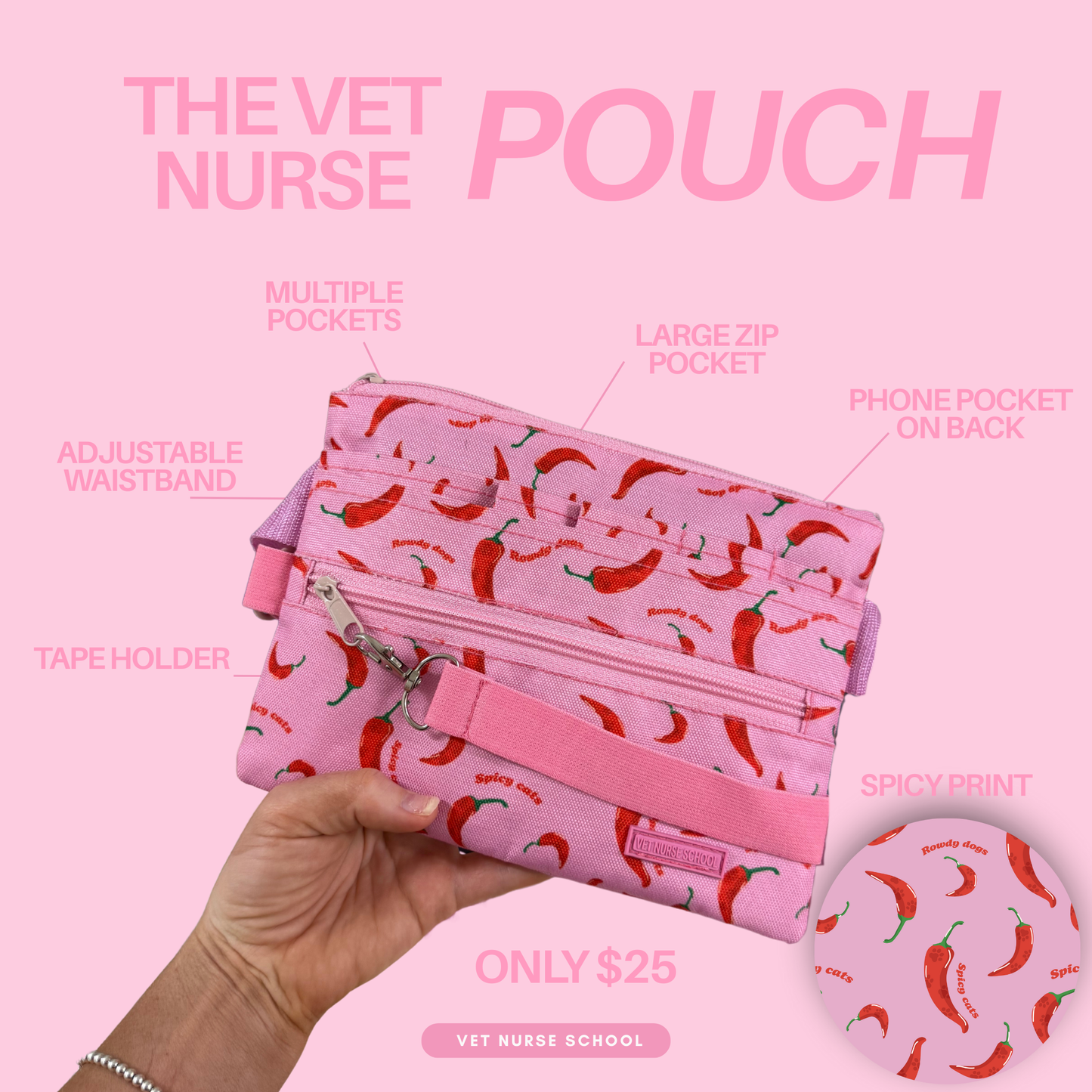 Vet Nurse Pouch Pink