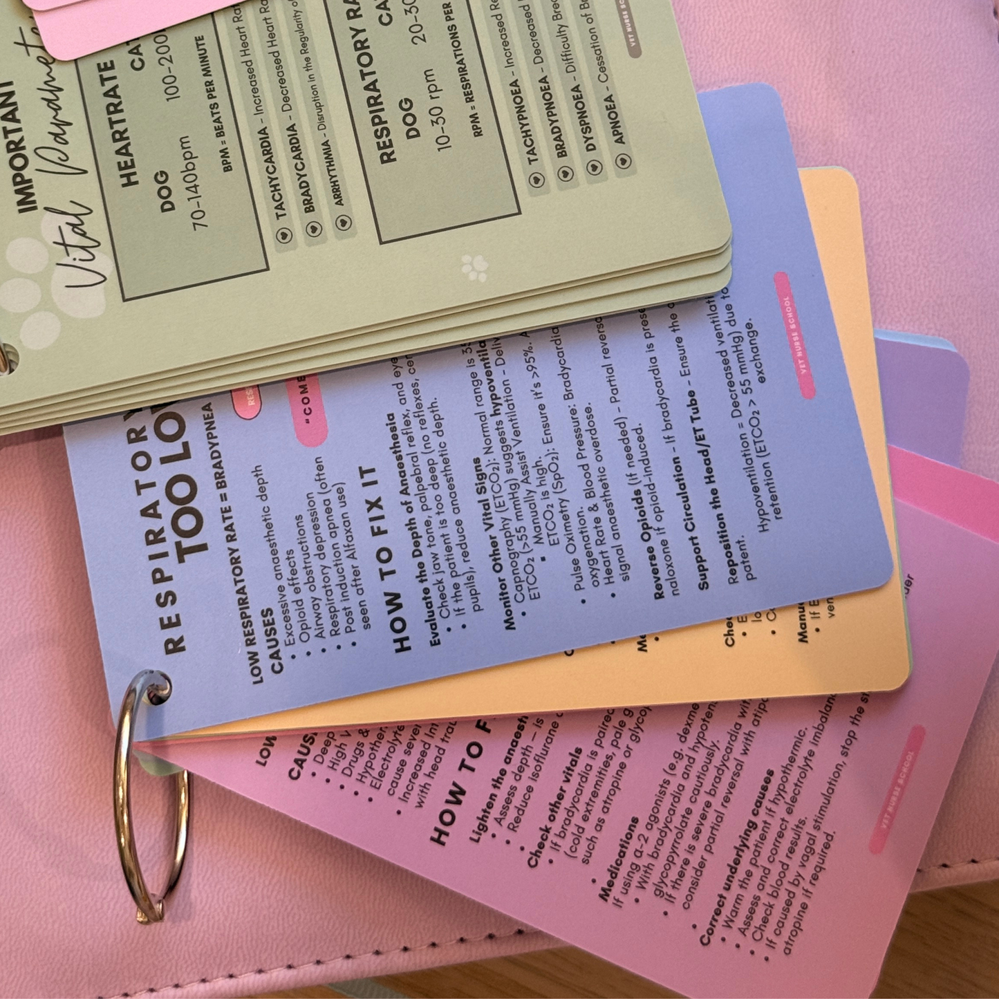 Vet Nurse Pocket Cards - Anaesthetic Monitoring