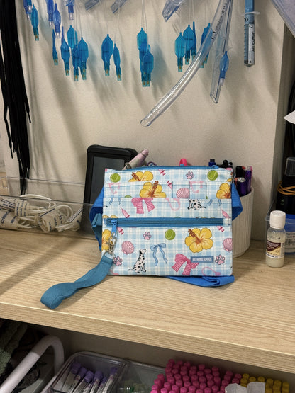 Vet Nurse Pouch Tropical Blue Dog Walk