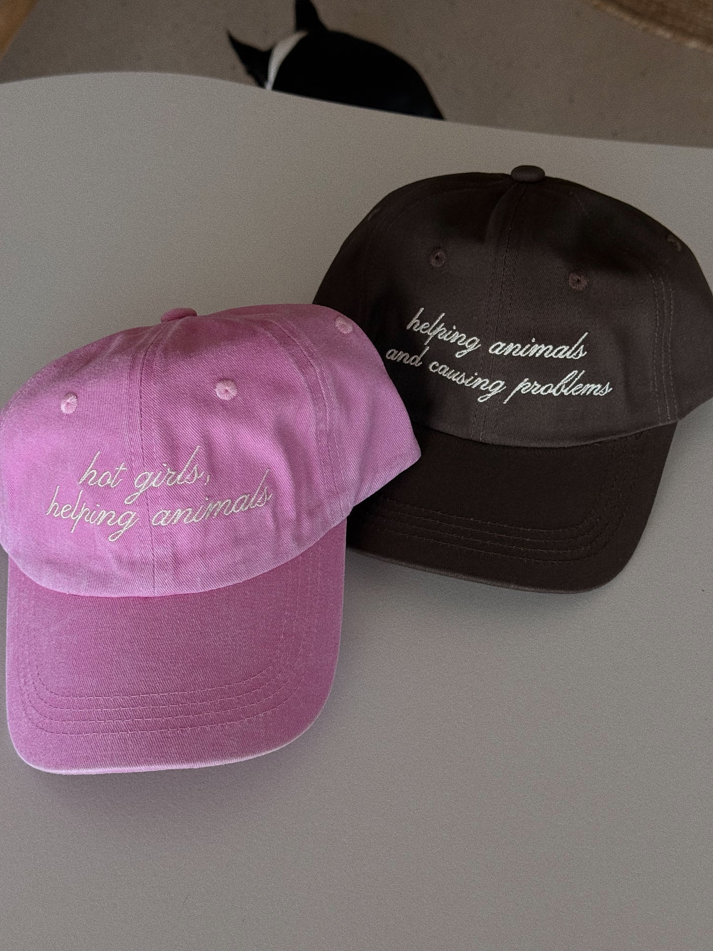 Hot Girls Helping Animals Pink Dad Hat