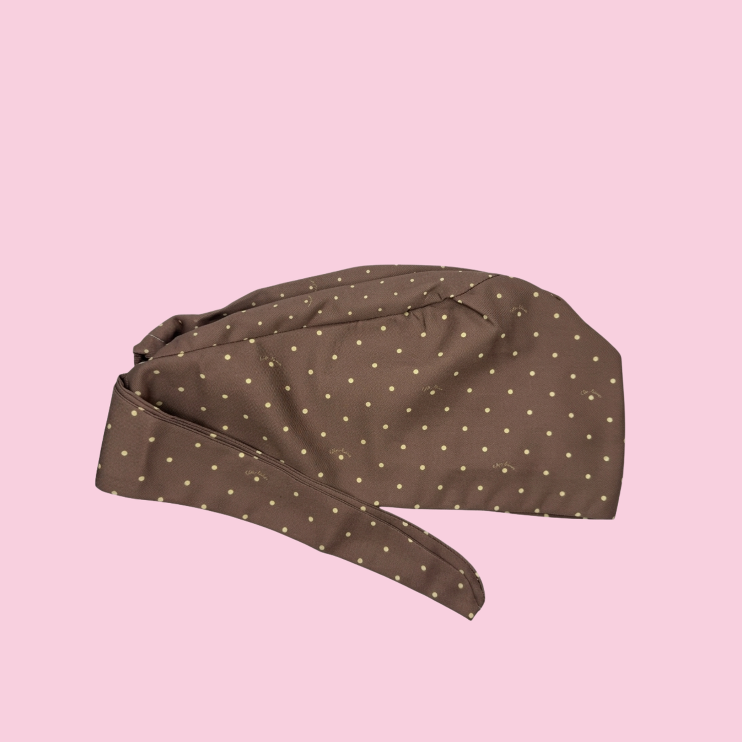 Vet Nurse Surgical Scrub Hat - Mocha Polka Dots