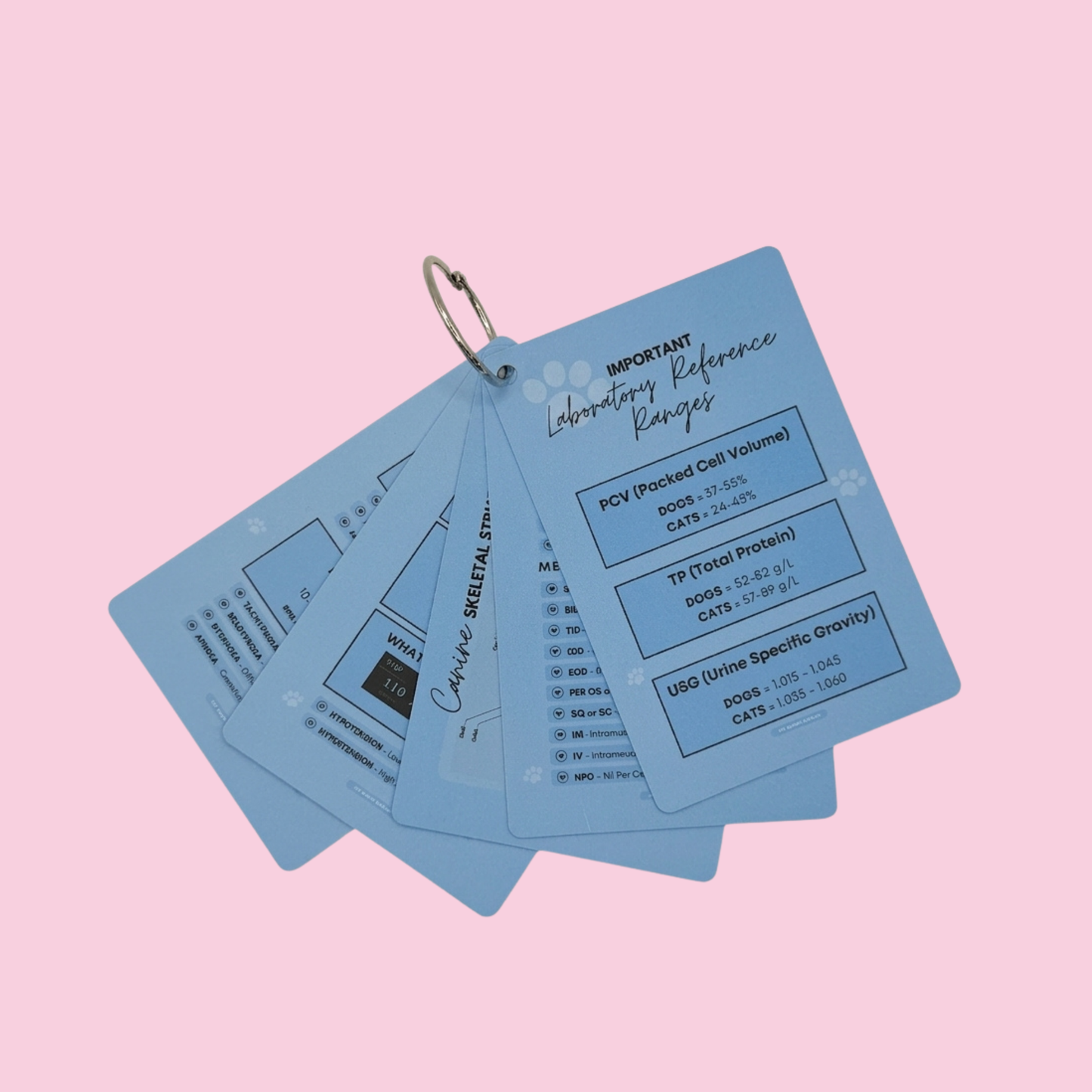 Vet Nurse Pocket Reference Cards - Blue