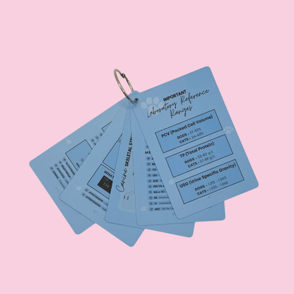 Vet Nurse Pocket Reference Cards - Blue