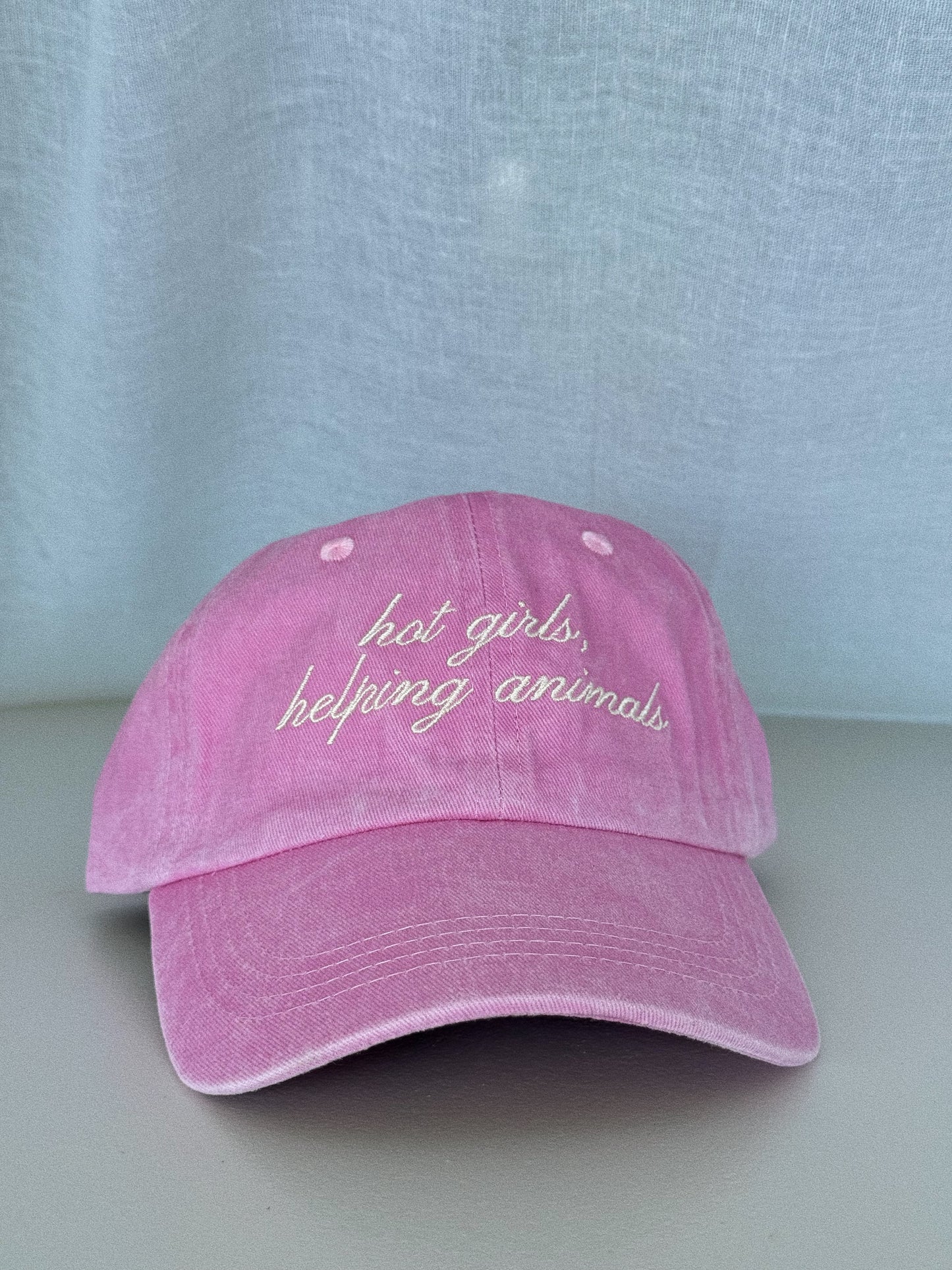 Hot Girls Helping Animals Pink Dad Hat