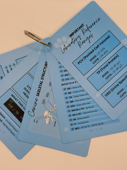 Vet Nurse Pocket Reference Cards - Blue