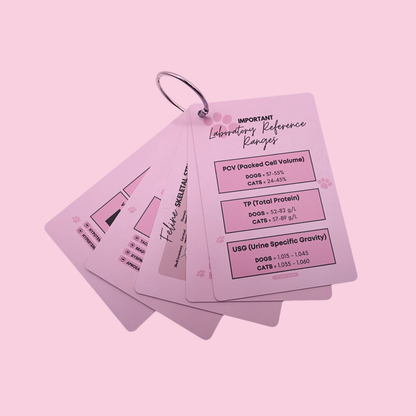 Vet Nurse Pocket Reference Cards - Pink