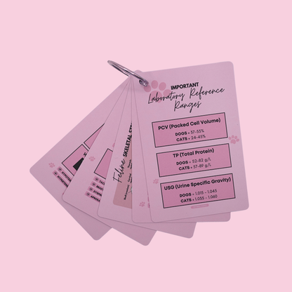 Vet Nurse Pocket Reference Cards - Pink