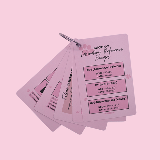 Vet Nurse Pocket Reference Cards - Pink