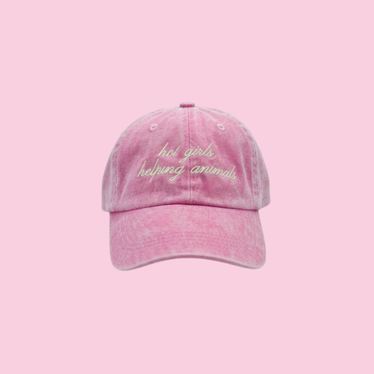 Hot Girls Helping Animals Pink Dad Hat