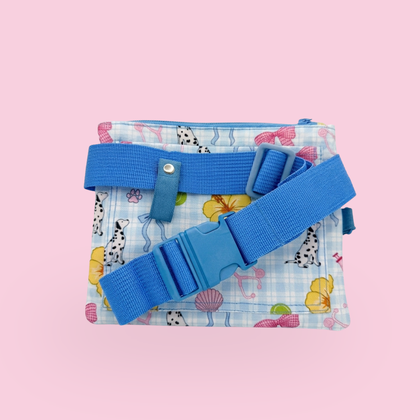 Vet Nurse Pouch Tropical Blue Dog Walk