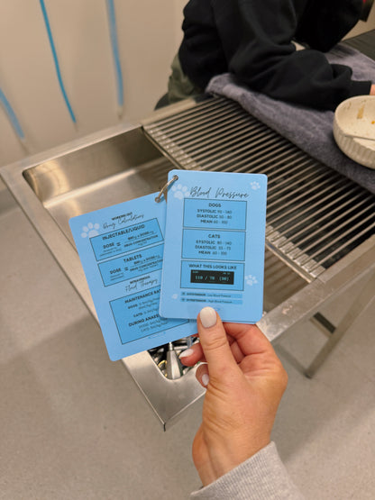 Vet Nurse Pocket Reference Cards - Blue
