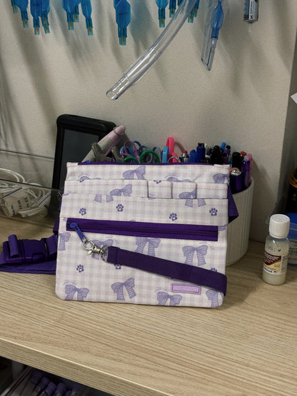 Vet Nurse Pouch Lilac Bows & Paws