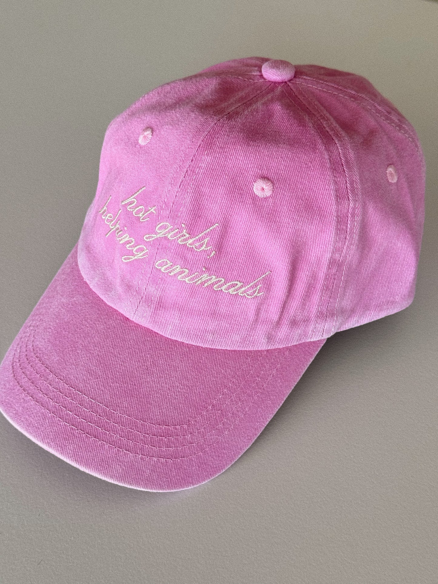 Hot Girls Helping Animals Pink Dad Hat