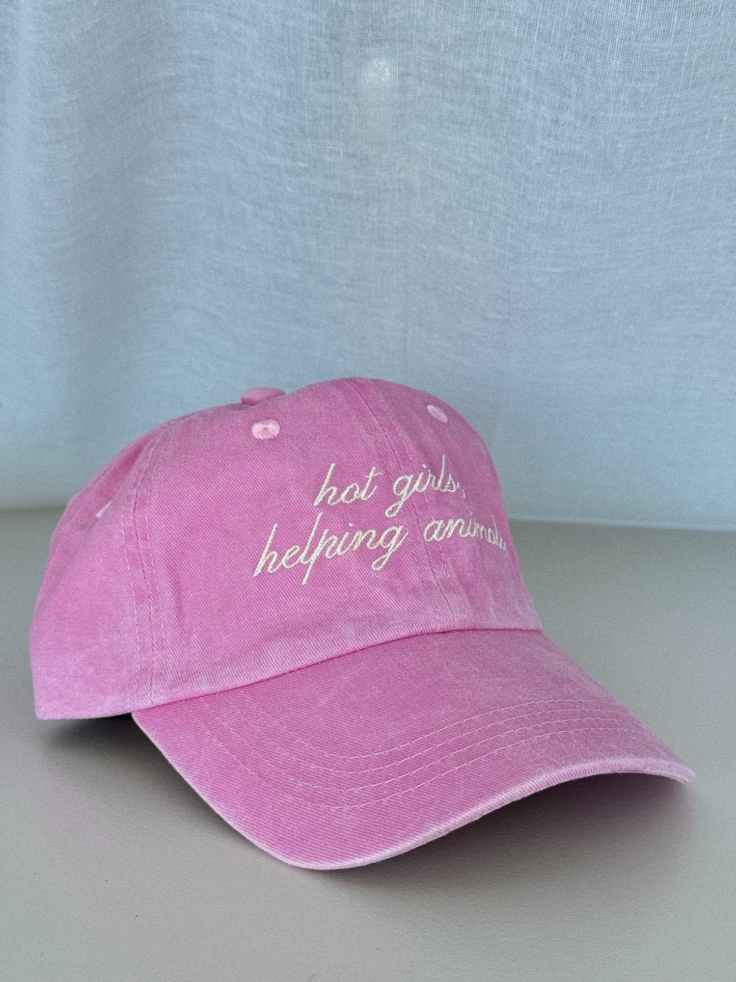 Hot Girls Helping Animals Pink Dad Hat