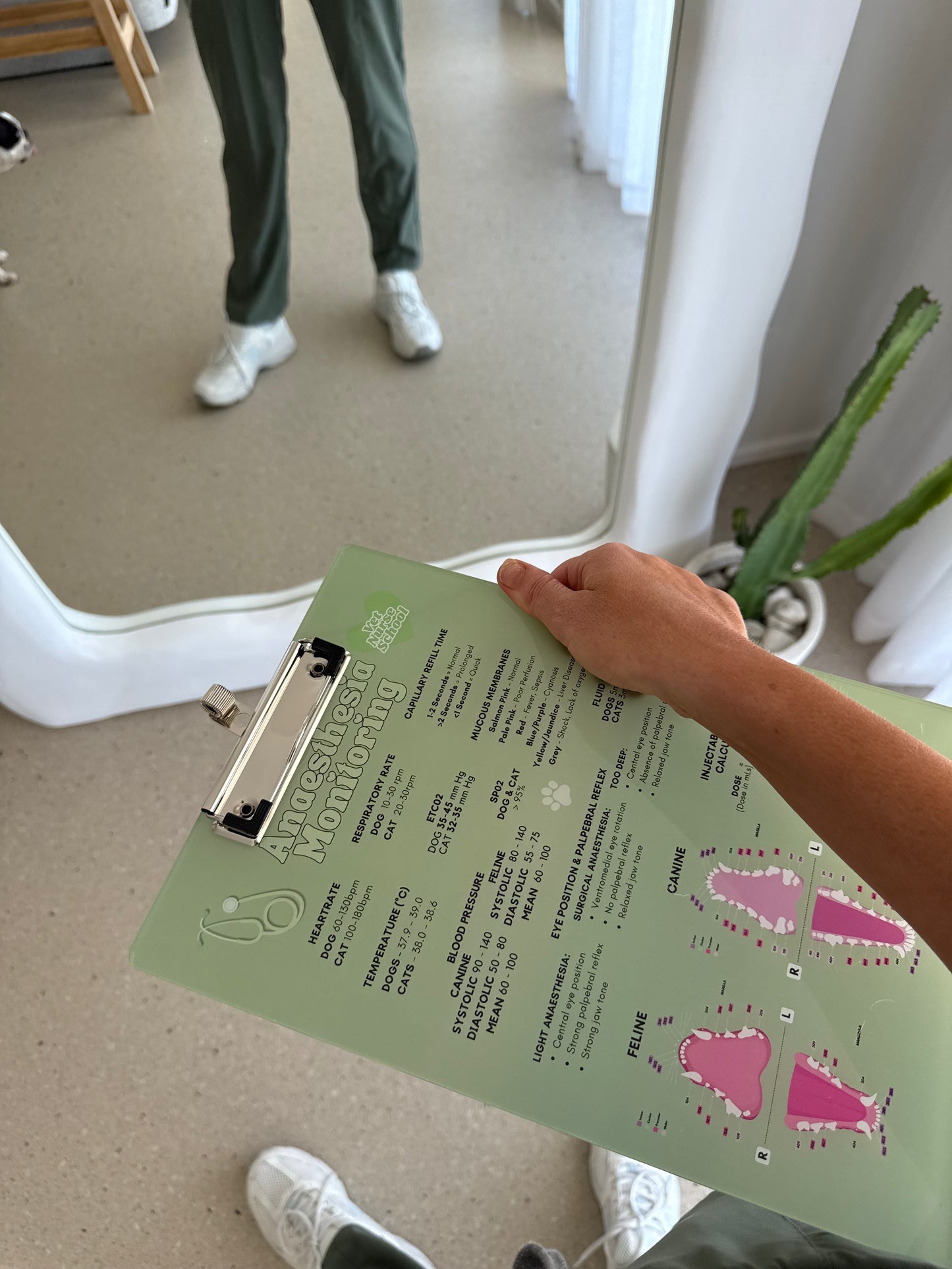 Anaesthetic Monitoring Clipboard - Matcha Green