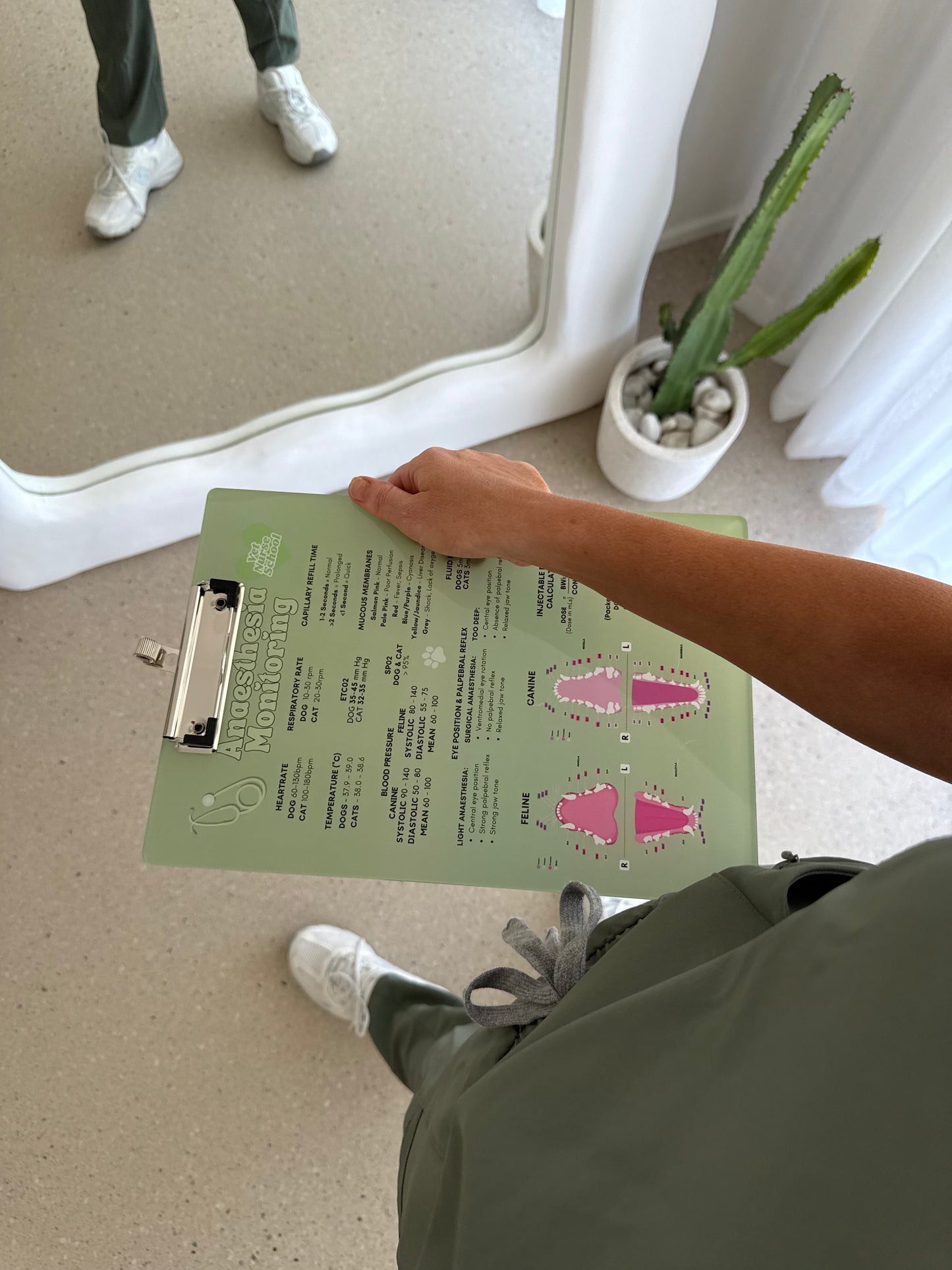 Anaesthetic Monitoring Clipboard - Matcha Green
