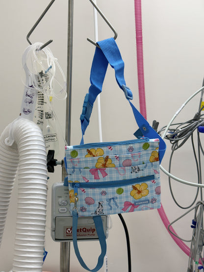 Vet Nurse Pouch Tropical Blue Dog Walk