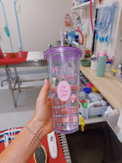 Vet Nurse Girls Sippy Cup Purple