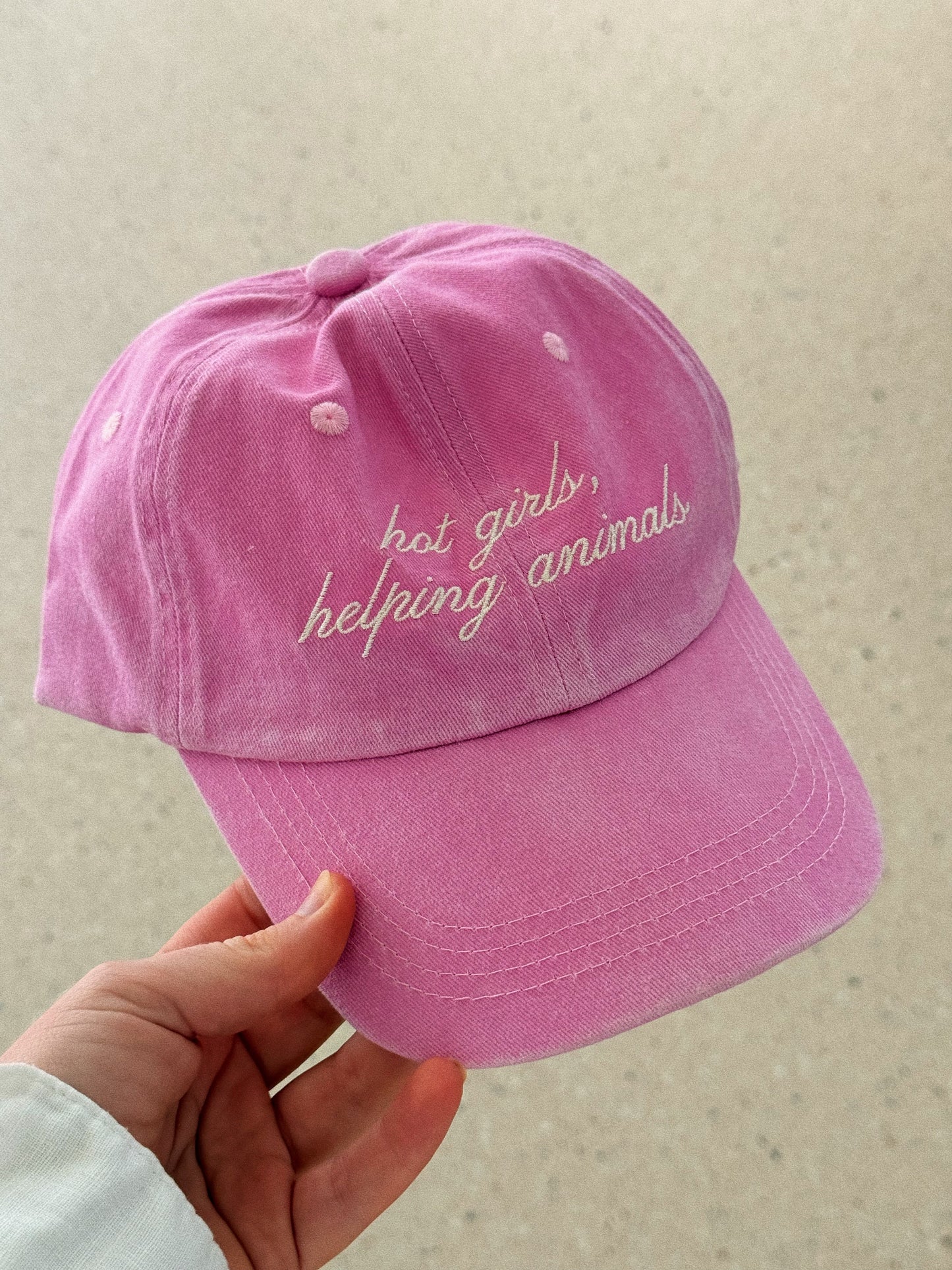 Hot Girls Helping Animals Pink Dad Hat