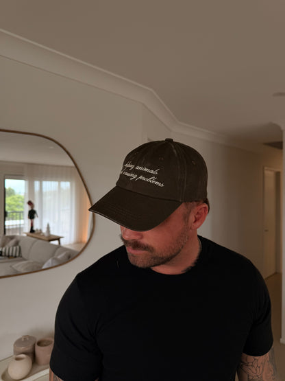 Helping Animals & Causing Problems Brown Dad Hat