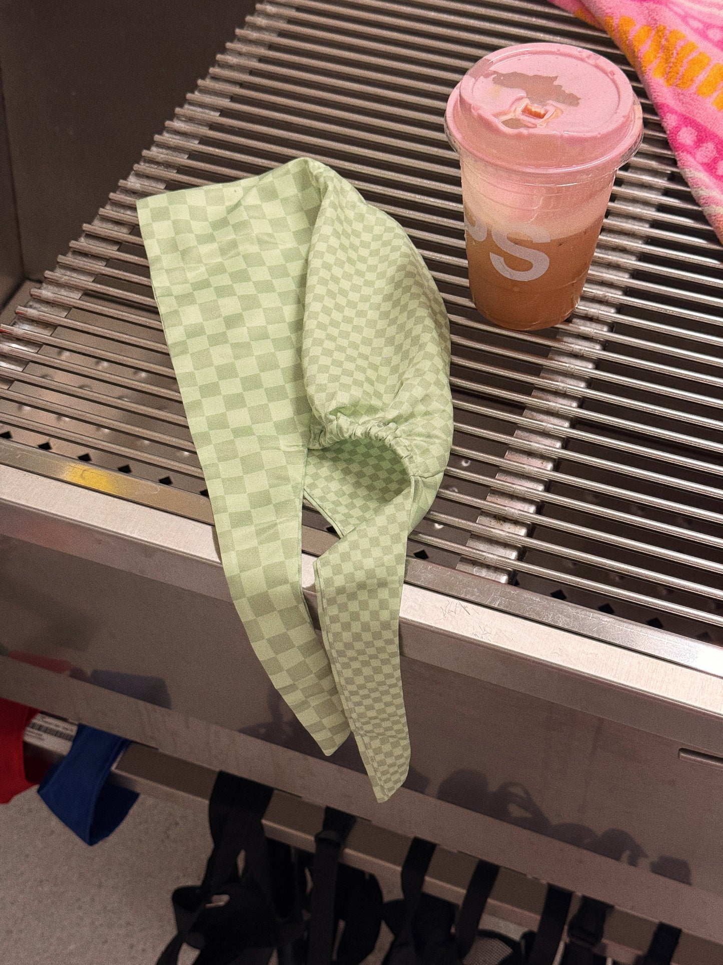 Vet Nurse Surgical Scrub Hat - Green Checkered