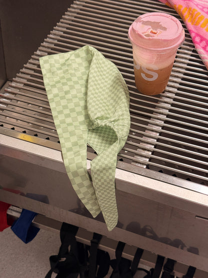 Vet Nurse Surgical Scrub Hat - Green Checkered