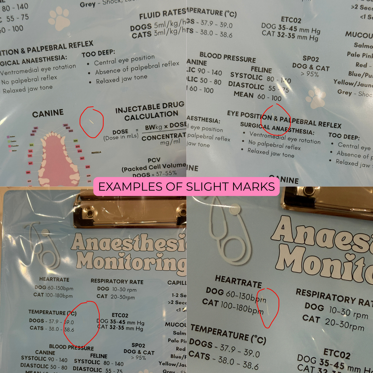 SAMPLES - Anaesthetic Monitoring Clipboard - Blue