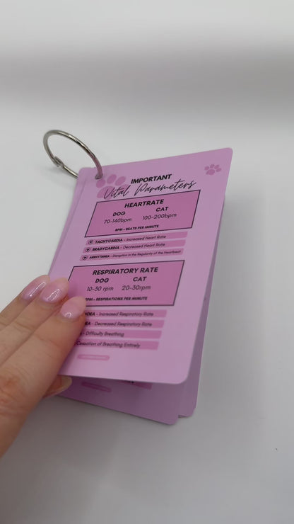 Vet Nurse Pocket Reference Cards - Pink