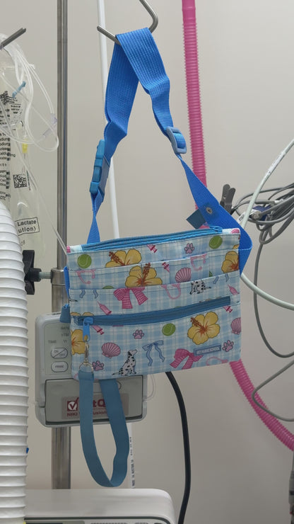 Vet Nurse Pouch Tropical Blue Dog Walk